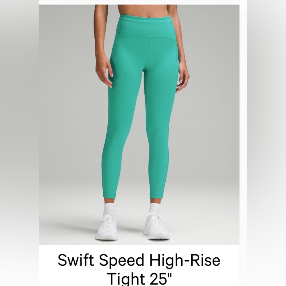 Lululemon Green Swift Speed High Rise 25" Size 6